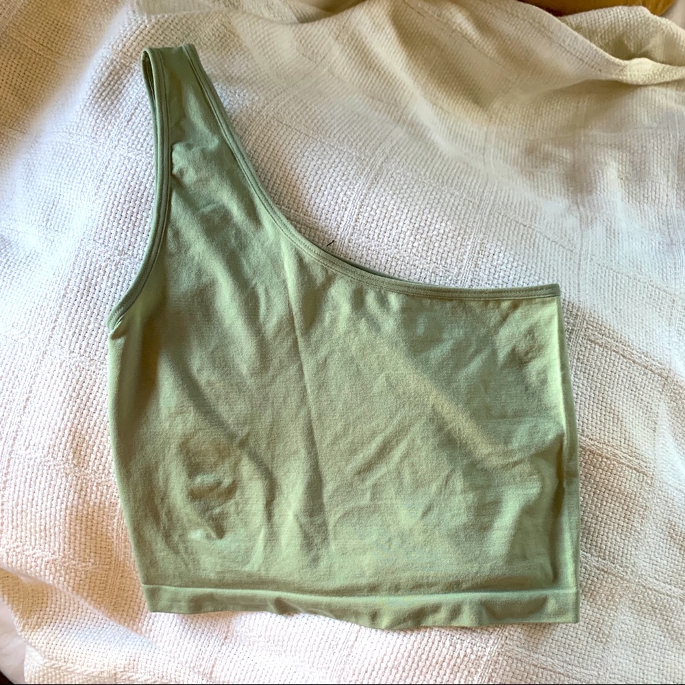 Cotton on | one shoulder crop top | green | xs/s